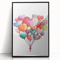 Colorful Heart Balloon Wall Art - Kids Room and Nursery Print
