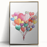 Colorful Heart Balloon Wall Art - Kids Room and Nursery Print