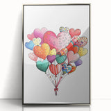 Colorful Heart Balloon Wall Art - Kids Room and Nursery Print