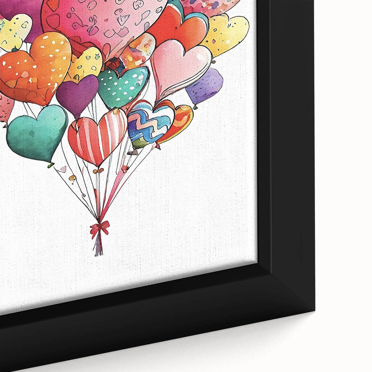 Colorful Heart Balloon Wall Art - Kids Room and Nursery Print