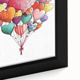 Colorful Heart Balloon Wall Art - Kids Room and Nursery Print