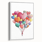 Colorful Heart Balloon Wall Art - Kids Room and Nursery Print
