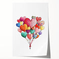 Colorful Heart Balloon Wall Art - Kids Room and Nursery Print