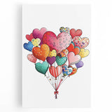 Colorful Heart Balloon Wall Art - Kids Room and Nursery Print