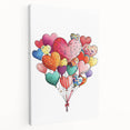 Colorful Heart Balloon Wall Art - Kids Room and Nursery Print