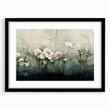 Elegant Floral Living Room Wall Art - Modern Abstract Canvas Print
