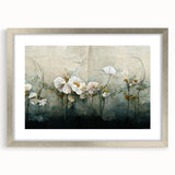Elegant Floral Living Room Wall Art - Modern Abstract Canvas Print