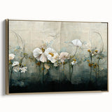 Elegant Floral Living Room Wall Art - Modern Abstract Canvas Print