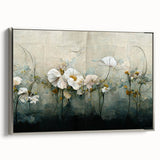 Elegant Floral Living Room Wall Art - Modern Abstract Canvas Print