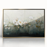 Elegant Floral Living Room Wall Art - Modern Abstract Canvas Print