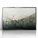 Elegant Floral Living Room Wall Art - Modern Abstract Canvas Print