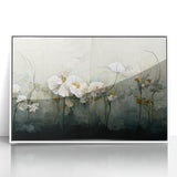 Elegant Floral Living Room Wall Art - Modern Abstract Canvas Print