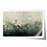 Elegant Floral Living Room Wall Art - Modern Abstract Canvas Print