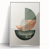 Framed acrylic wall art featuring an abstract minimalist design in white, showcasing smooth lines and soft tones, perfect for modern home decor.