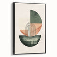 Abstract minimalist wall art featuring a black-framed canvas with an elegant design, showcasing clean lines and a modern aesthetic, perfect for contemporary decor.