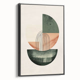 Abstract minimalist wall art featuring a black-framed canvas with an elegant design, showcasing clean lines and a modern aesthetic, perfect for contemporary decor.
