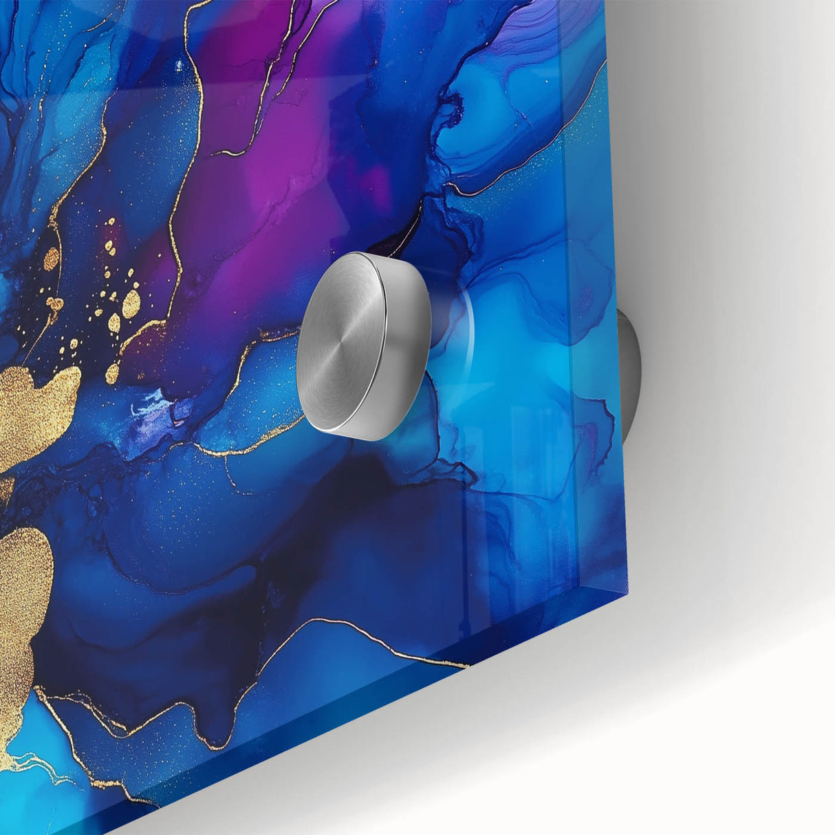 Luxury Abstract Wall Art – Royal Blue, Violet & Gold Canvas Print