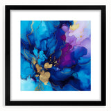 Luxury Abstract Wall Art – Royal Blue, Violet & Gold Canvas Print