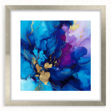 Luxury Abstract Wall Art – Royal Blue, Violet & Gold Canvas Print