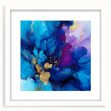 Luxury Abstract Wall Art – Royal Blue, Violet & Gold Canvas Print