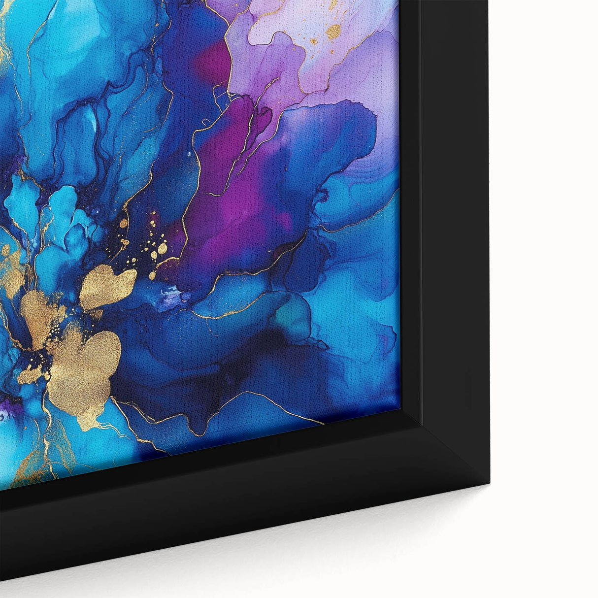 Luxury Abstract Wall Art – Royal Blue, Violet & Gold Canvas Print