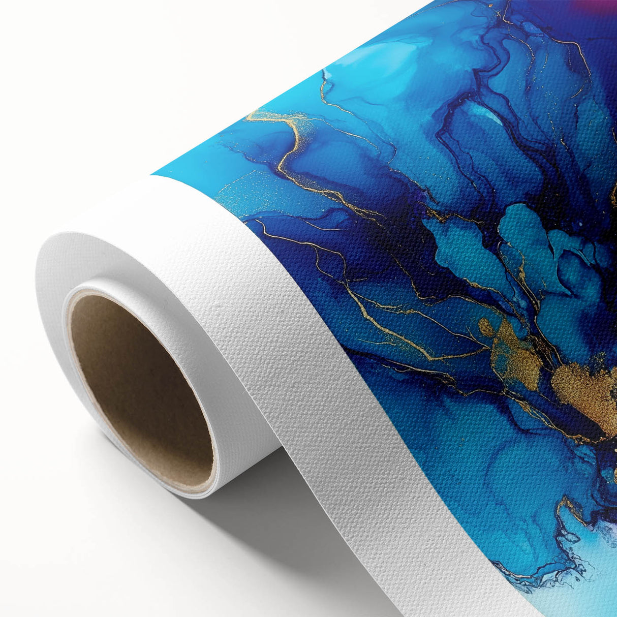 Luxury Abstract Wall Art – Royal Blue, Violet & Gold Canvas Print