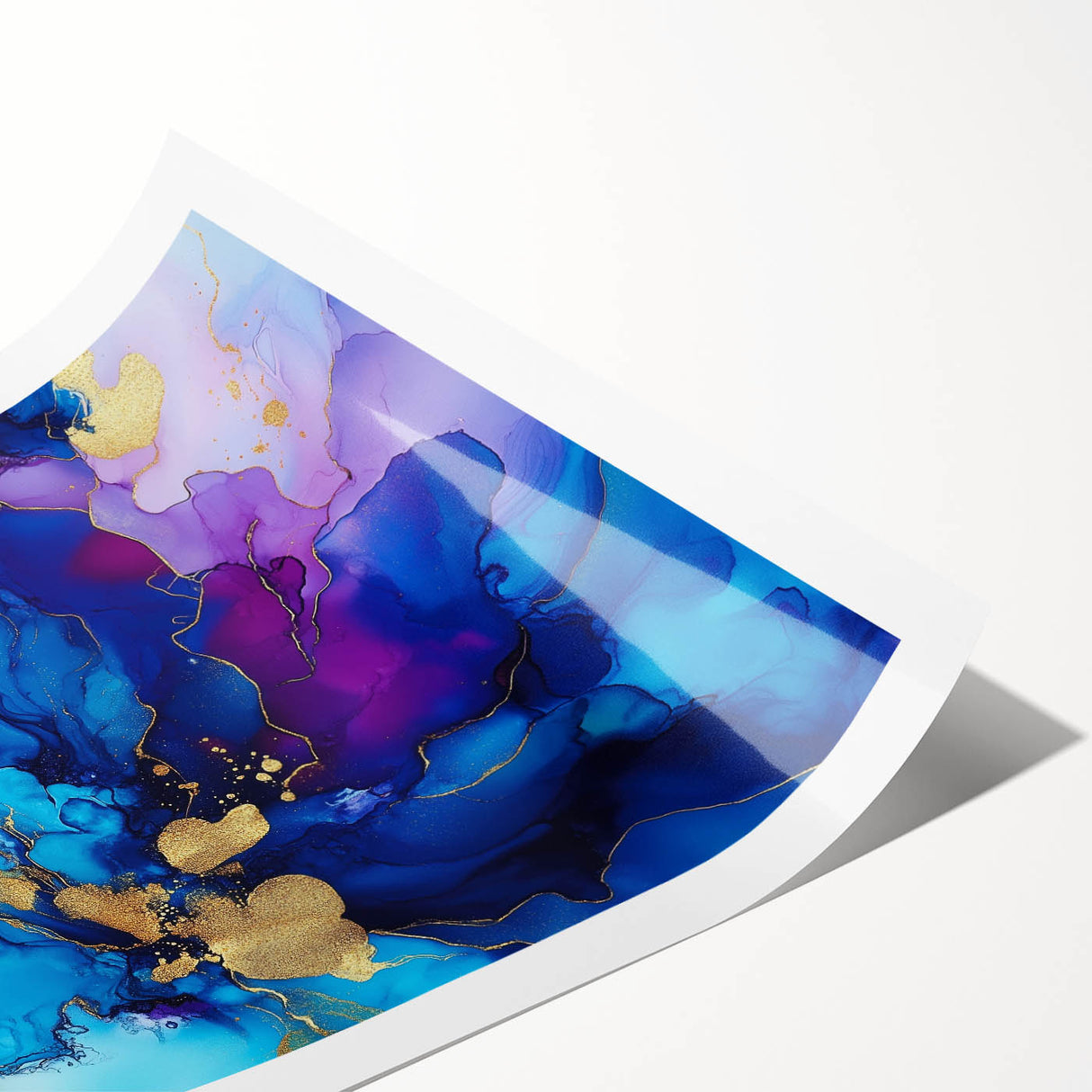 Luxury Abstract Wall Art – Royal Blue, Violet & Gold Canvas Print