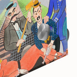 Playful Chaos: Modern Wall Art Featuring Keystone Cops and Colorful Drama