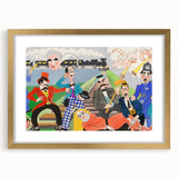 Playful Chaos: Modern Wall Art Featuring Keystone Cops and Colorful Drama