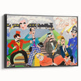 Playful Chaos: Modern Wall Art Featuring Keystone Cops and Colorful Drama
