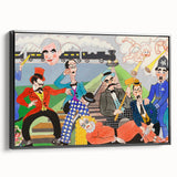 Playful Chaos: Modern Wall Art Featuring Keystone Cops and Colorful Drama