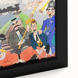 Playful Chaos: Modern Wall Art Featuring Keystone Cops and Colorful Drama