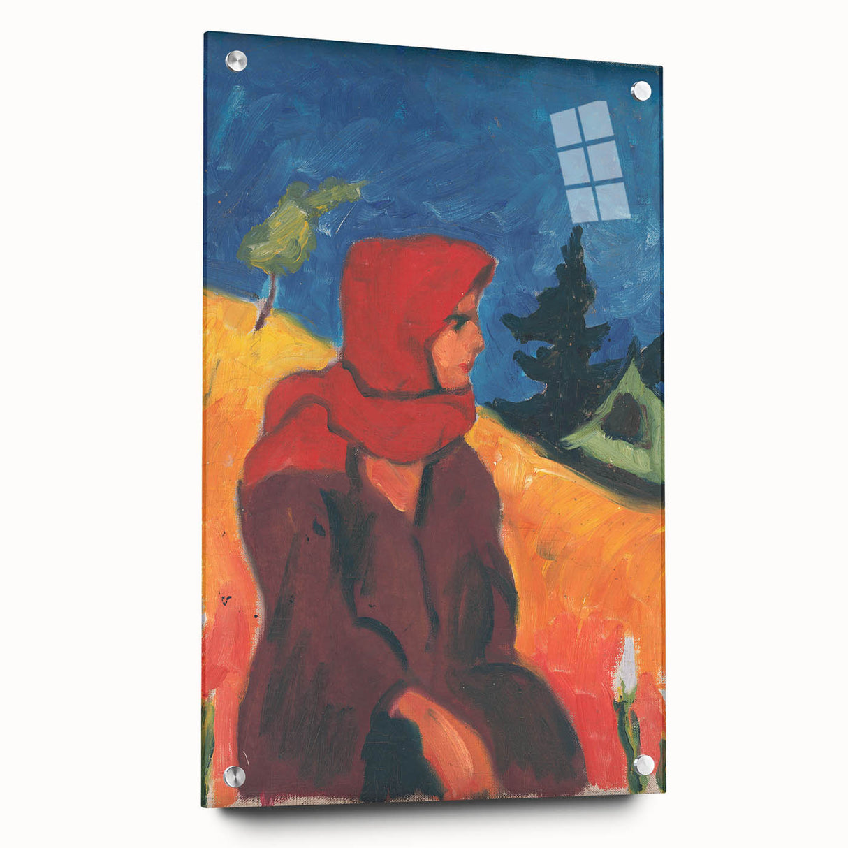 Vivid Realism Art Print - Village Girl in Red by Zolo Palugyay - Colorful Portrait