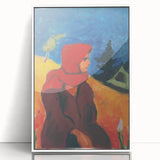 Vivid Realism Art Print - Village Girl in Red by Zolo Palugyay - Colorful Portrait