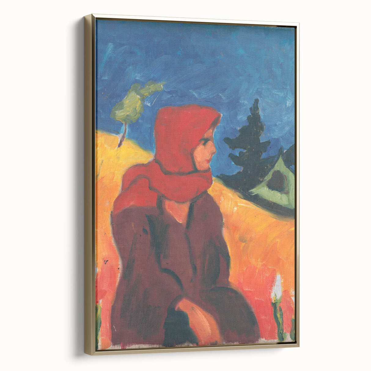 Vivid Realism Art Print - Village Girl in Red by Zolo Palugyay - Colorful Portrait