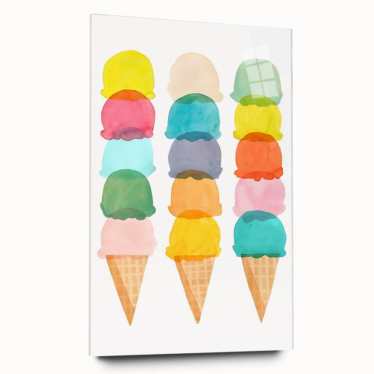 Pastel Ice Cream Girls Room Wall Art - Playful Nursery Art Print