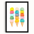 Pastel Ice Cream Girls Room Wall Art - Playful Nursery Art Print