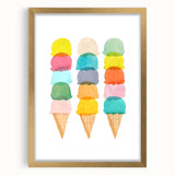 Pastel Ice Cream Girls Room Wall Art - Playful Nursery Art Print