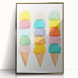 Pastel Ice Cream Girls Room Wall Art - Playful Nursery Art Print