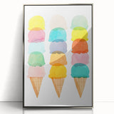 Pastel Ice Cream Girls Room Wall Art - Playful Nursery Art Print