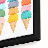Pastel Ice Cream Girls Room Wall Art - Playful Nursery Art Print