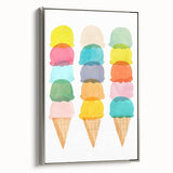 Pastel Ice Cream Girls Room Wall Art - Playful Nursery Art Print
