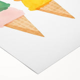 Pastel Ice Cream Girls Room Wall Art - Playful Nursery Art Print