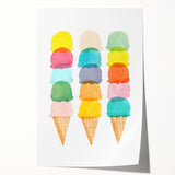 Pastel Ice Cream Girls Room Wall Art - Playful Nursery Art Print