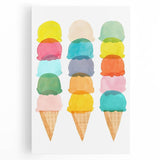 Pastel Ice Cream Girls Room Wall Art - Playful Nursery Art Print