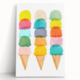 Pastel Ice Cream Girls Room Wall Art - Playful Nursery Art Print