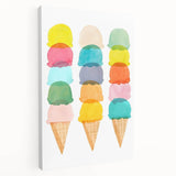 Pastel Ice Cream Girls Room Wall Art - Playful Nursery Art Print