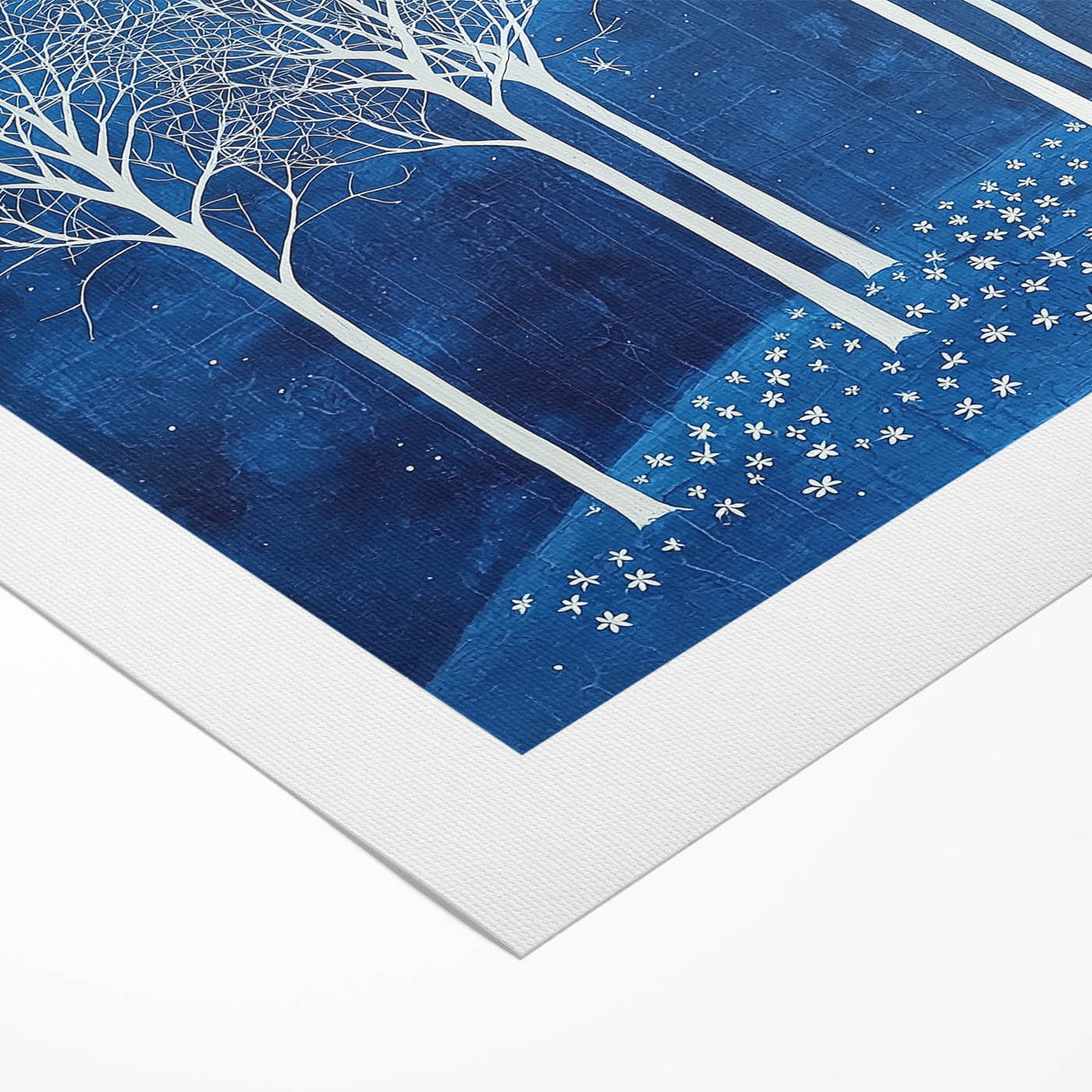 Abstract floral design on rolled canvas, showcasing vibrant colors and intricate patterns. Perfect for modern home decor, highlighting artistic elegance and creativity. Packaged securely in a durable cardboard tube for easy transport and display.