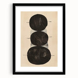 Abstract minimalist wall art featuring soft gray and black tones in a sleek frame with a white mat, ideal for modern home decor and artistic expression.