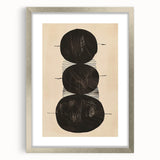 Abstract minimalist wall art framed with a silver mat, showcasing soft pastel colors and geometric shapes, perfect for modern home decor.